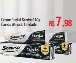 Mart Minas Creme dental sorriso 140g carvão ativado unidade oferta