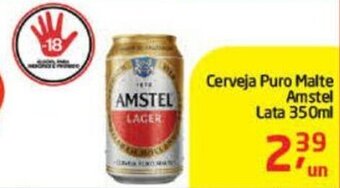 Tenda Atacado Cerveja Puro Malte Amstel lata 350ml oferta