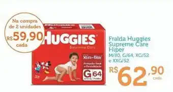 Farmácias Associadas Fralda Huggies Supreme Care Hiper oferta