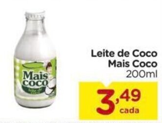 Carrefour Leite de Coco Mais Coco 200ml oferta