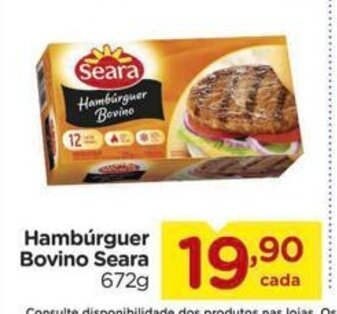 Carrefour Hamburguer Bovino Seara 672g oferta