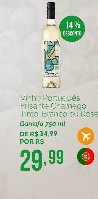 Oba Hortifruti Vinho Português Frisante Chamego Tinto Branco Ou Rosé 14% Desconto oferta