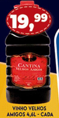 Supermercados Cristal Vinho Velhos Amigos 4.6L - cada oferta