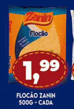 Supermercados Cristal Flocao Zanin 500g cada oferta