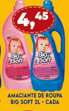 Supermercados Cristal Amaciante de roupa Big Soft 2L cada oferta