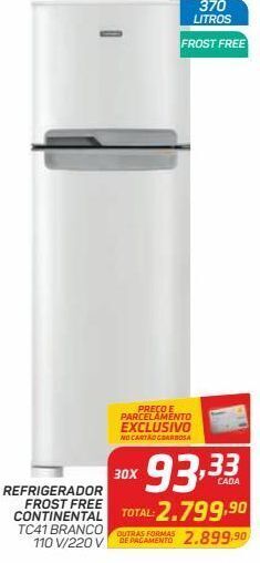 GBarbosa Refrigerador frost free continental tc41 branco 110 v/220 v oferta
