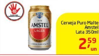 Tenda Atacado Cerveja puro malte amstel lata 350ml oferta