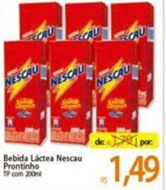 Atacadão Bebida Lactea Nescau Prontinho 200ml oferta