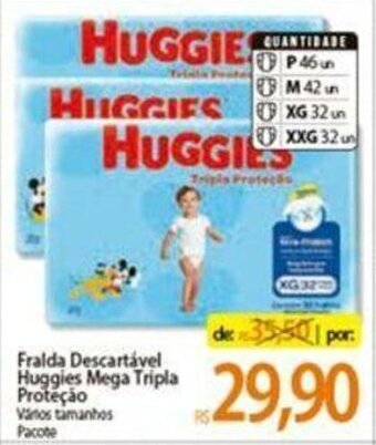 Atacadão Fralda Descartavel Huggies Mega Tripla Protecao oferta