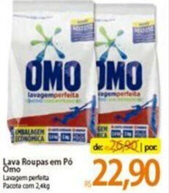 Atacadão Lava roupas em po Omo 2.4kg oferta
