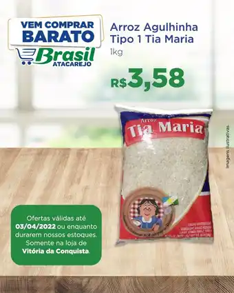 Brasil Atacarejo Arroz Agulhinha Tipo 1 Tia Maria 1kg oferta