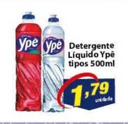 Vencedor Atacadista Detergente Liquido Ype tipos 500ml oferta