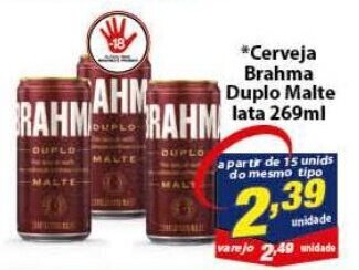 Vencedor Atacadista Cerveja Brahma Duplo Malte lata 269ml oferta