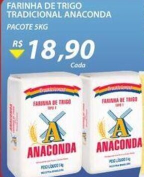 Assaí Atacadista Farinha de Trigo Tradicional Anaconda 5kg oferta