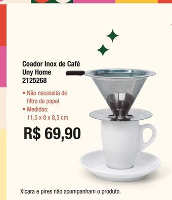 Coador inox de café uny home