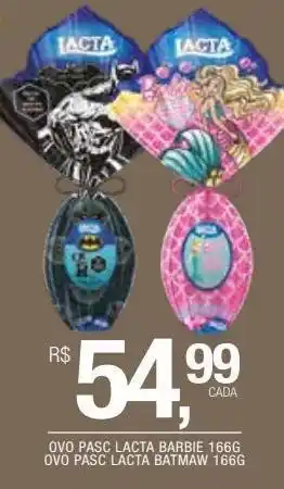DB Supermercados Ovo de páscoa lacta barbie / batman 166g oferta