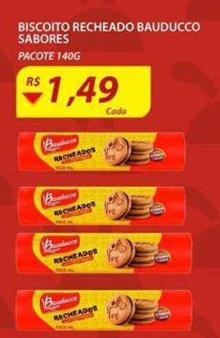 Assaí Atacadista Biscoito Recheado Bauducco Sabores 140g oferta