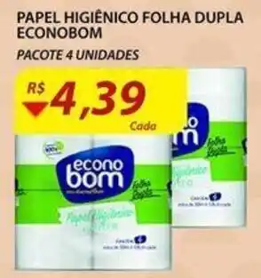 Papel Higiénico Folha Dupla Econobom 4 unidades