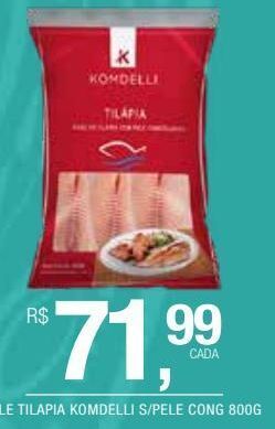 DB Supermercados File tilápia komdelli s/ pele cong 800g oferta