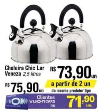 Fort Atacadista Chaleira Chic Lar Veneza 2.5L oferta