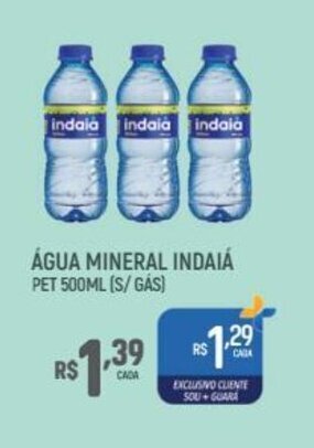 Supermercado Guará Agua Mineral Indaia pet 500ml oferta