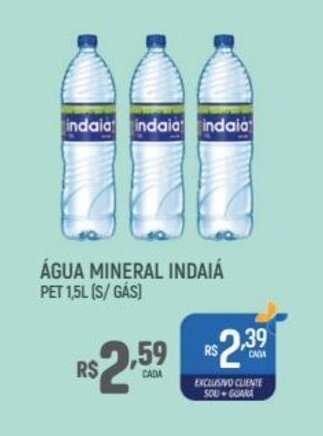 Supermercado Guará Agua Mineral Indaia pet 1.5L s/gas oferta