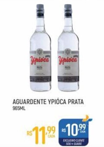 Supermercado Guará Aguardente Ypioca Prata 965ml oferta