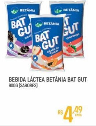 Supermercado Guará bebida lactea Betania Bat Gut 900ml Sabores oferta