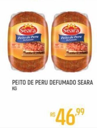 Supermercado Guará Peito de Peru Defumado Seara 1kg oferta