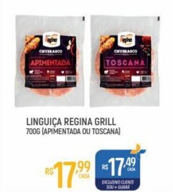Supermercado Guará Linguica Regina Grill 700g oferta