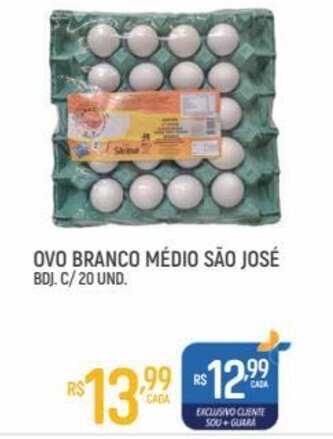 Ovo Branco Medio Sao Jose c/20 und.