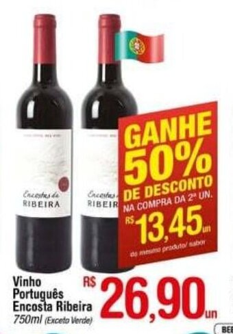 Fort Atacadista Vinho Portugues Encosta Ribeira 750ml oferta