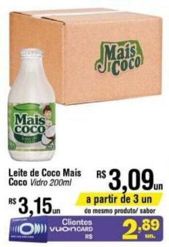 Fort Atacadista Leite de Coco Mais Coco 200ml oferta