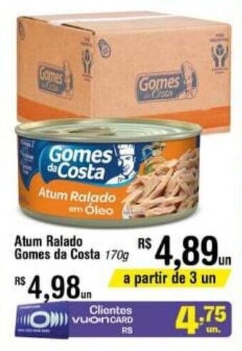 Fort Atacadista Atum Ralado Gomes da Costa 170g oferta