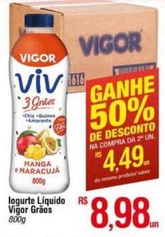 Fort Atacadista Iogurte Liquido Vigor Graos 800g oferta
