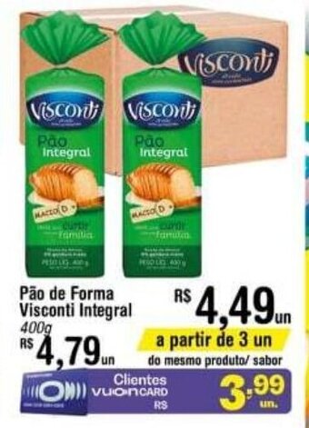 Fort Atacadista Pao de Forma Visconti integral 400g oferta