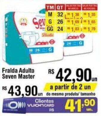 Fort Atacadista Fralda Adulto Seven Master oferta