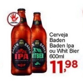 Rossi Supermercado Cerveja Baden Baden Ipa ou Whit Bier 600ml oferta