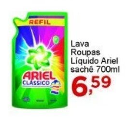 Rossi Supermercado Lava Roupas Liquido Ariel sache 700ml oferta