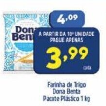 Arena Atacado Farinha de trigo Dona Benta pacote Plastico 1kg oferta