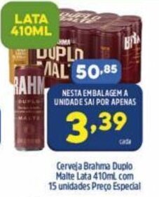 Arena Atacado Cerveja Brahma Duplo Malte Lata 410ml com 15 unidades preco especial oferta