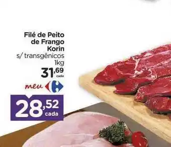 Carrefour Filé De Peito De Frango Korin 1kg oferta