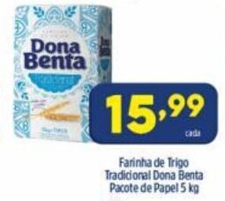 Arena Atacado Farinha de Trigo Tradicional Dona Benta pacote de papel 5kg oferta
