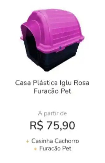 Cobasi Casa Plastica Iglu Rosa Furacao Pet oferta
