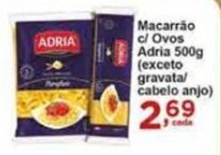 Rossi Supermercado Macarrao c/ Ovos Adria 500g oferta