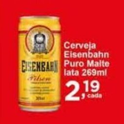 Rossi Supermercado Cerveja Eisenbahn Puro Malte lata 269ml oferta