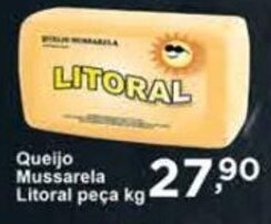 Rossi Supermercado Queijo Mussarela Litoral peca/kg oferta