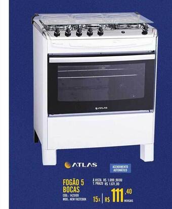 Zema Atlas Fogão 5 Bocas oferta