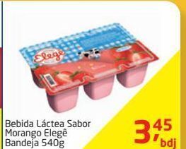 Tenda Atacado Bebida láctea sabor morango elegê bandeja 540g oferta