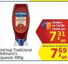 Tenda Atacado Ketchup tradicional hellmann’s squeeze 380g oferta
